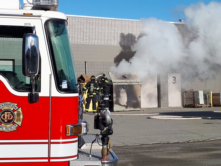 Cranbrook Firefighters Douse Dumpster Fire