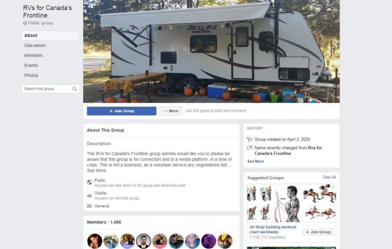 Facebook Group Calls on RV Donations for Healthcare Workers