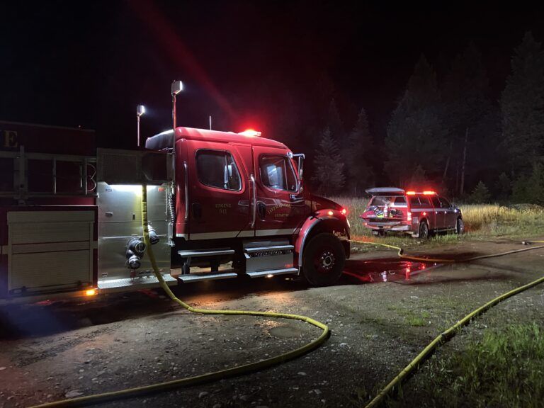 Elk Valley and South Country Firefighters practice water shuttling