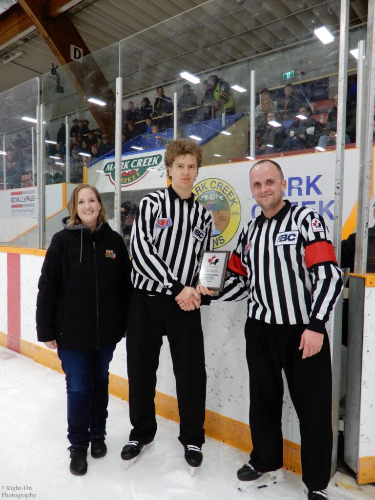 Local referee honoured by BC Hockey