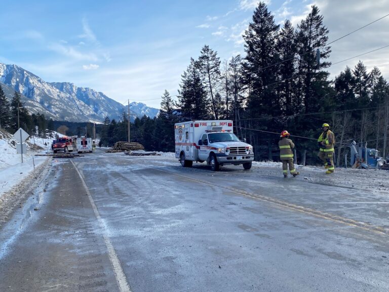 Truck rollover closes Highway 95 and cuts power