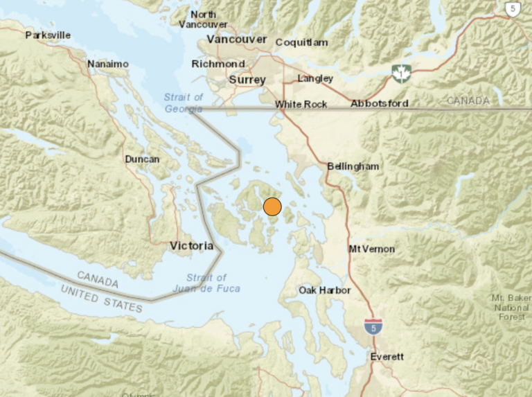 Earthquake in San Juan Islands shakes Southern Vancouver Island and Sunshine Coast